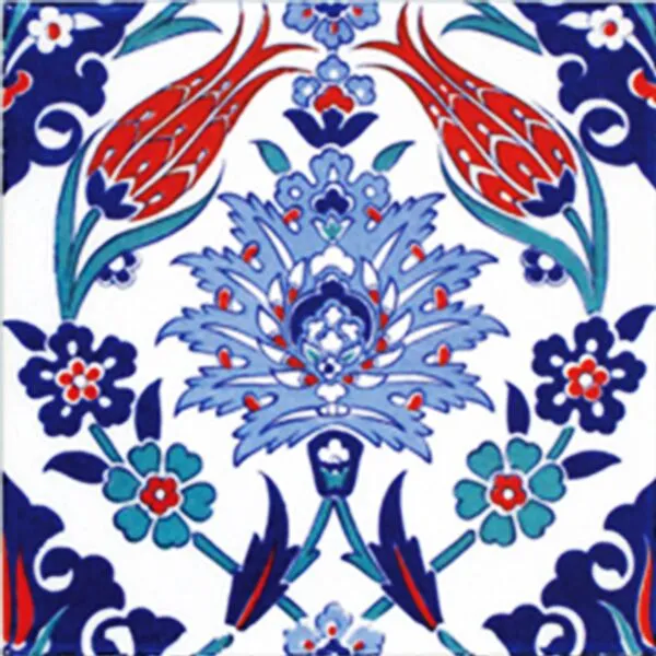 43010004-Armada-Çini-20x20-Cm-AC-4-Kütahya-Çini-İznik-Lale-Desenli-Çini-Karo
